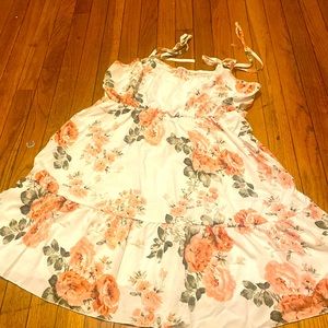 White and pink flower dress